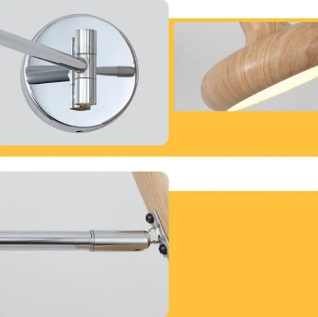 Mini applique murale à bras articulé réglable en fer pour usage de chevet