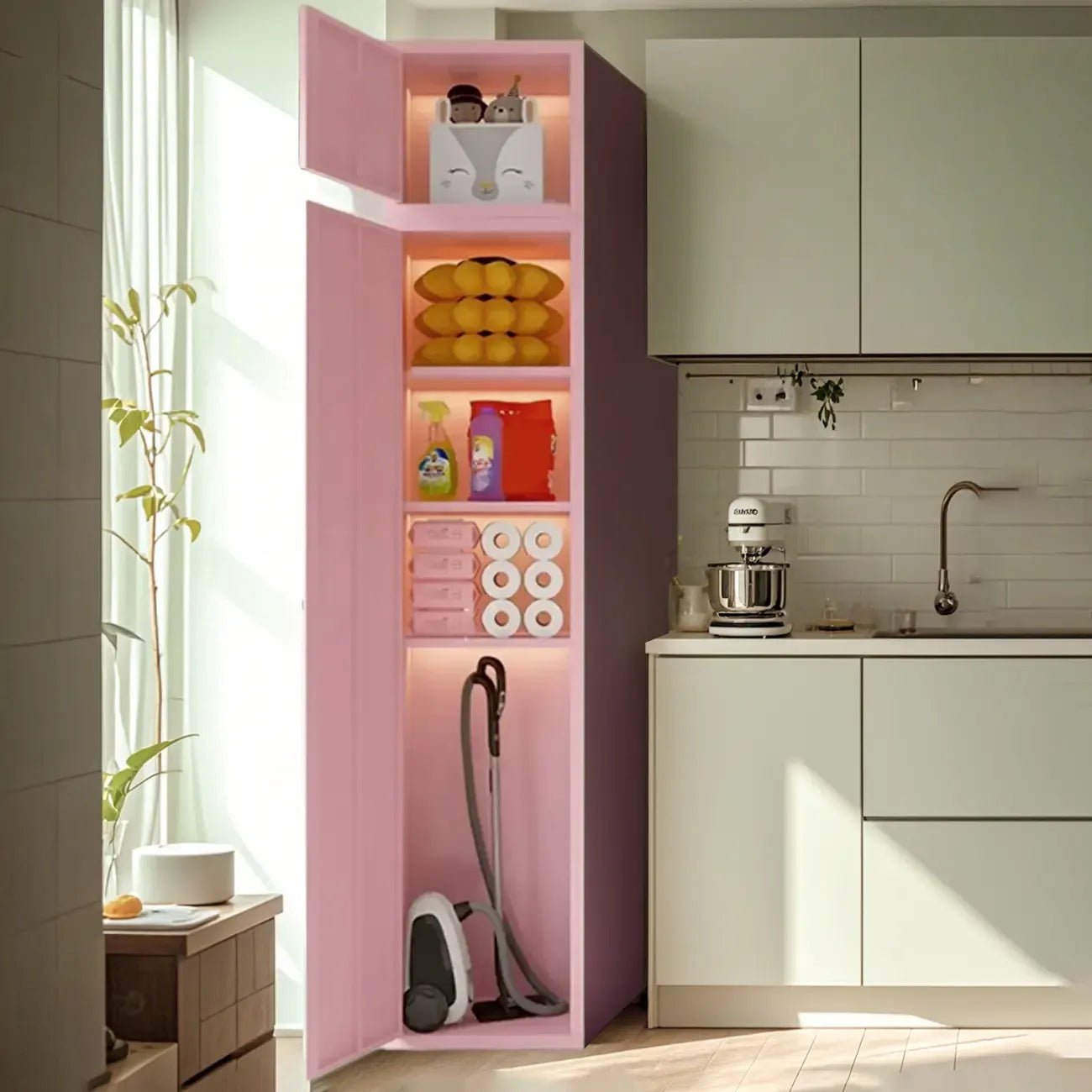 Meuble d'appoint rectangulaire blanc pour le rangement de la maison, style moderne