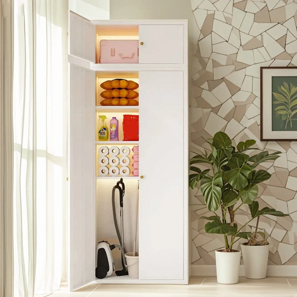 Meuble d'appoint rectangulaire blanc pour le rangement de la maison, style moderne