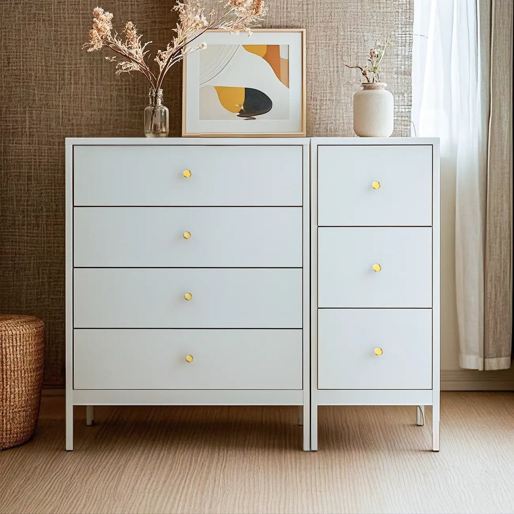 Commode double traditionnelle en acier brillant pour chambre à coucher