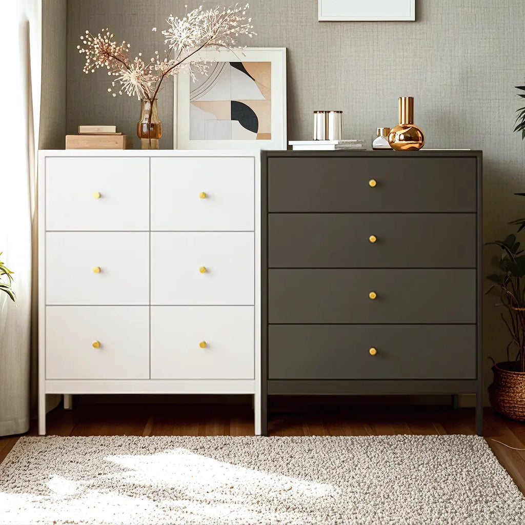 Commode double traditionnelle en acier brillant pour chambre à coucher