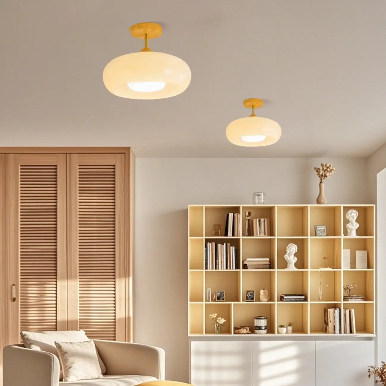 Mini plafonnier semi-encastré moderne en forme de tambour