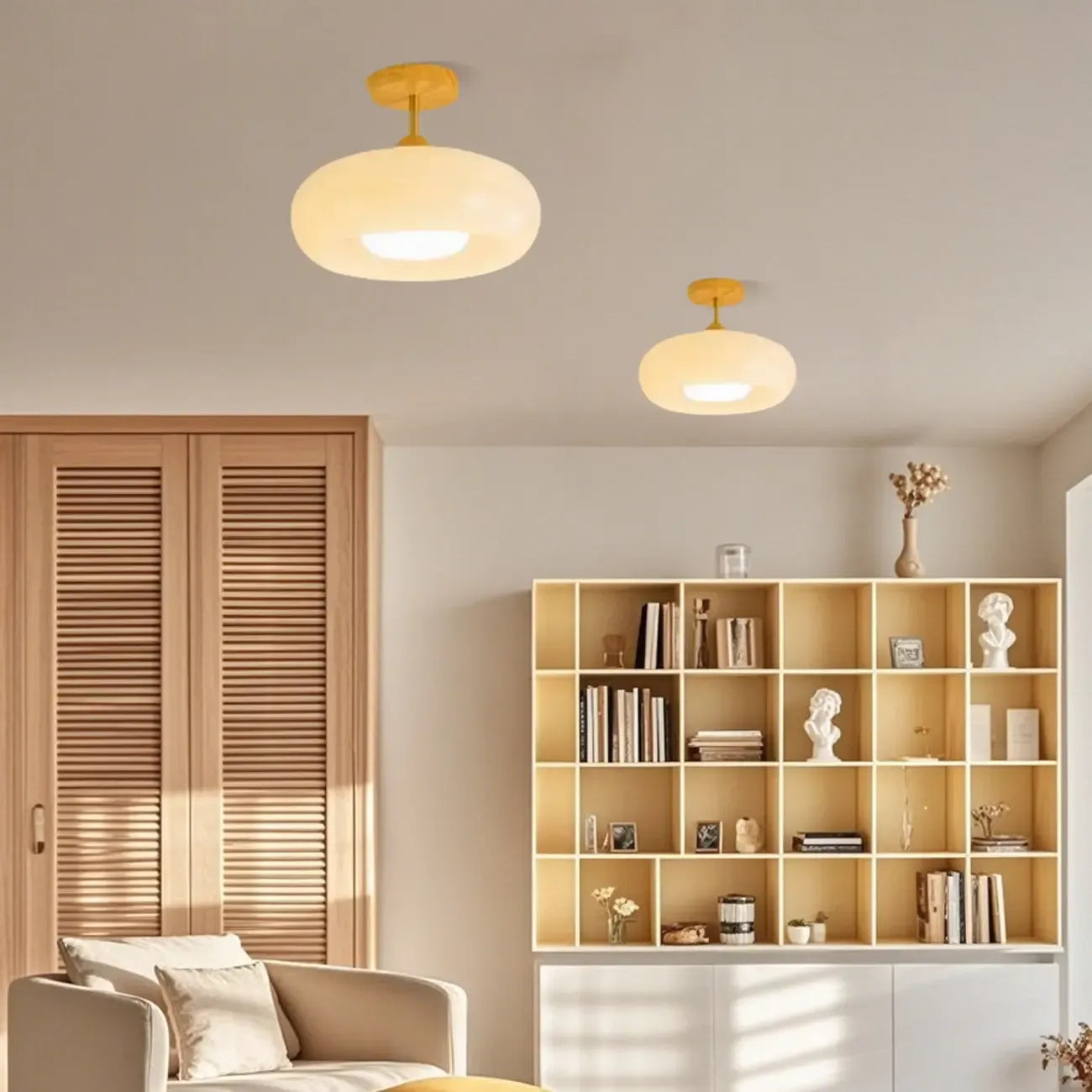 Mini plafonnier semi-encastré moderne en forme de tambour