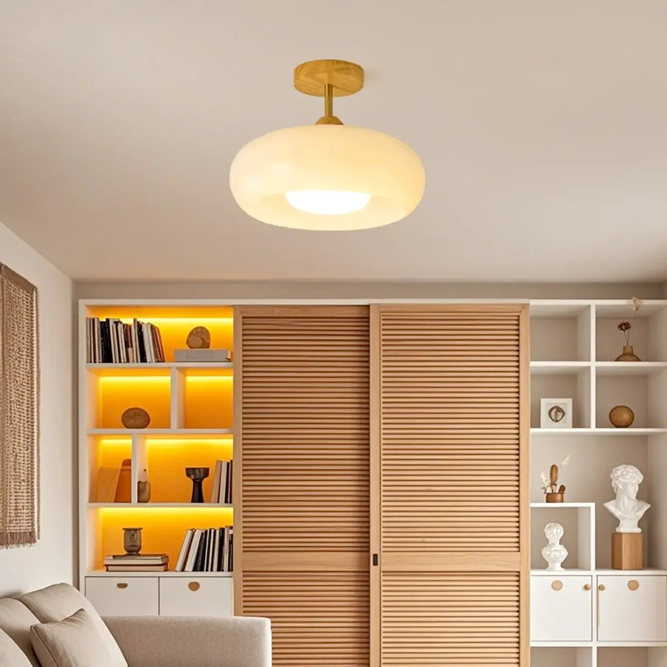 Mini plafonnier semi-encastré moderne en forme de tambour