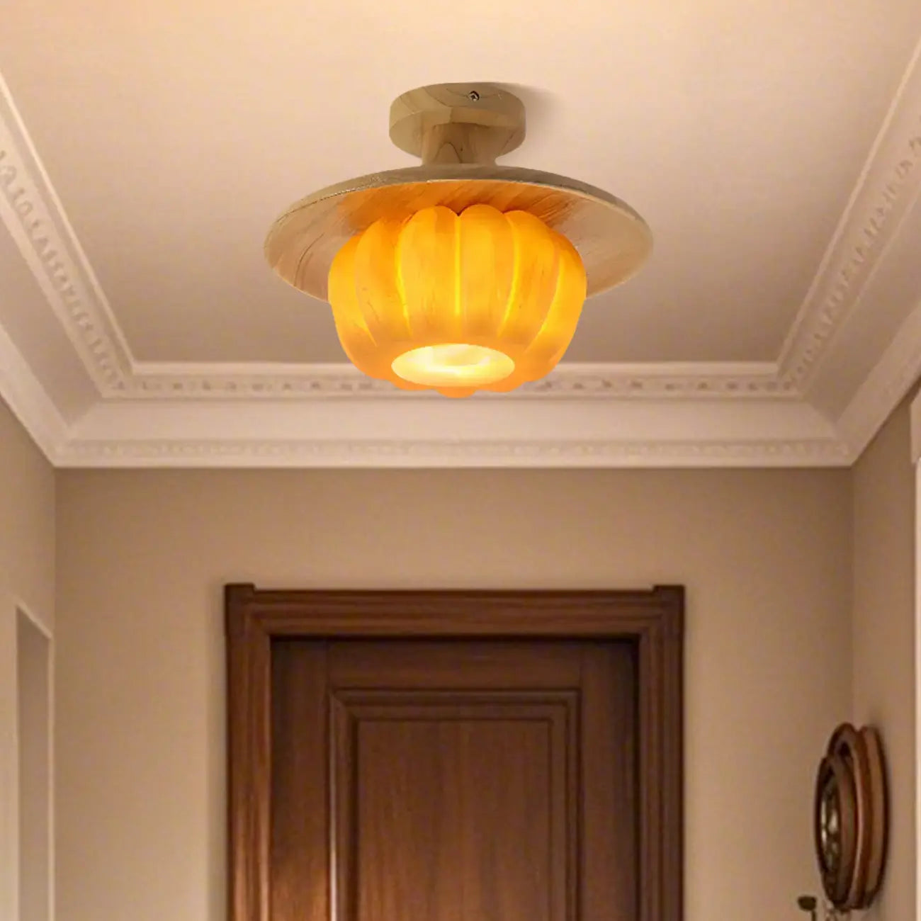 Plafonnier semi-encastré contemporain en forme de citrouille pour les espaces de vie