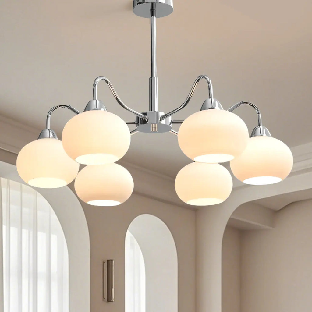 Lustre moderne en verre avec abat-jour globe pour salon