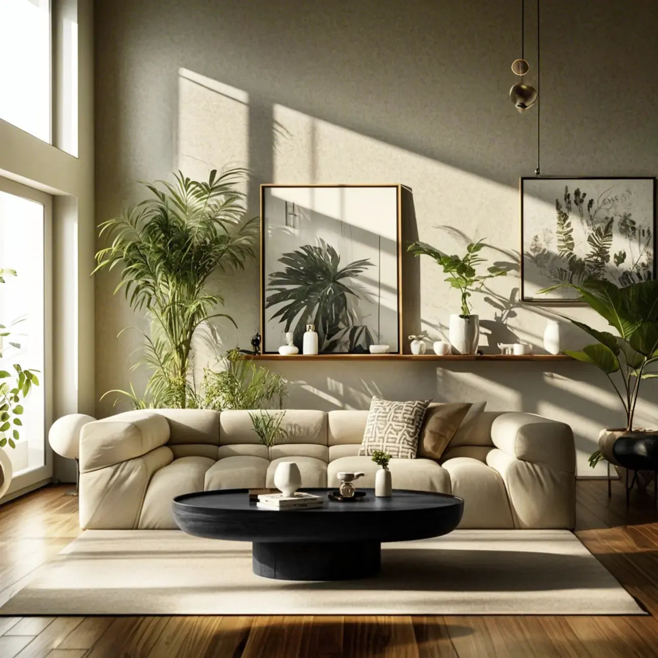 Table basse ronde moderne en fibre de verre noire avec plateau