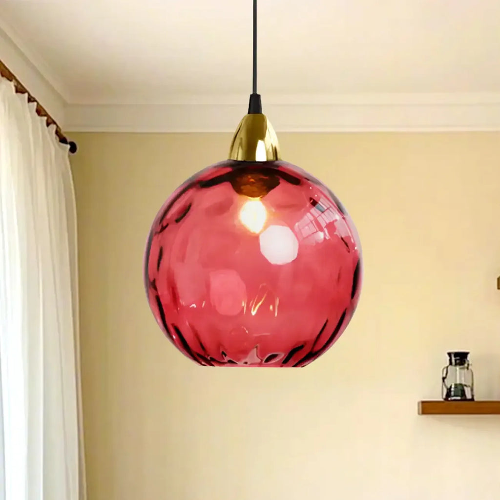 Suspension globe en vitrail artistique pour salle à manger