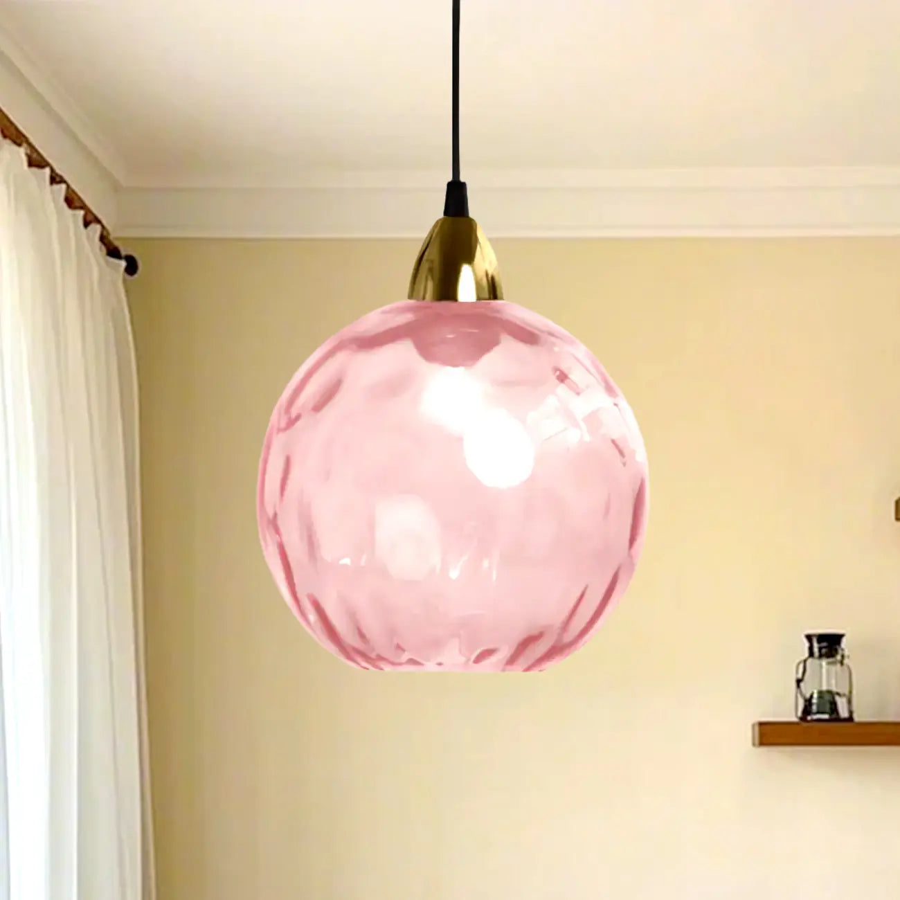 Suspension globe en vitrail artistique pour salle à manger
