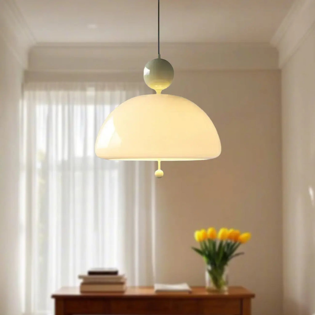 Lustre minimaliste en verre à 3 lumières en forme de dôme pour salle à manger