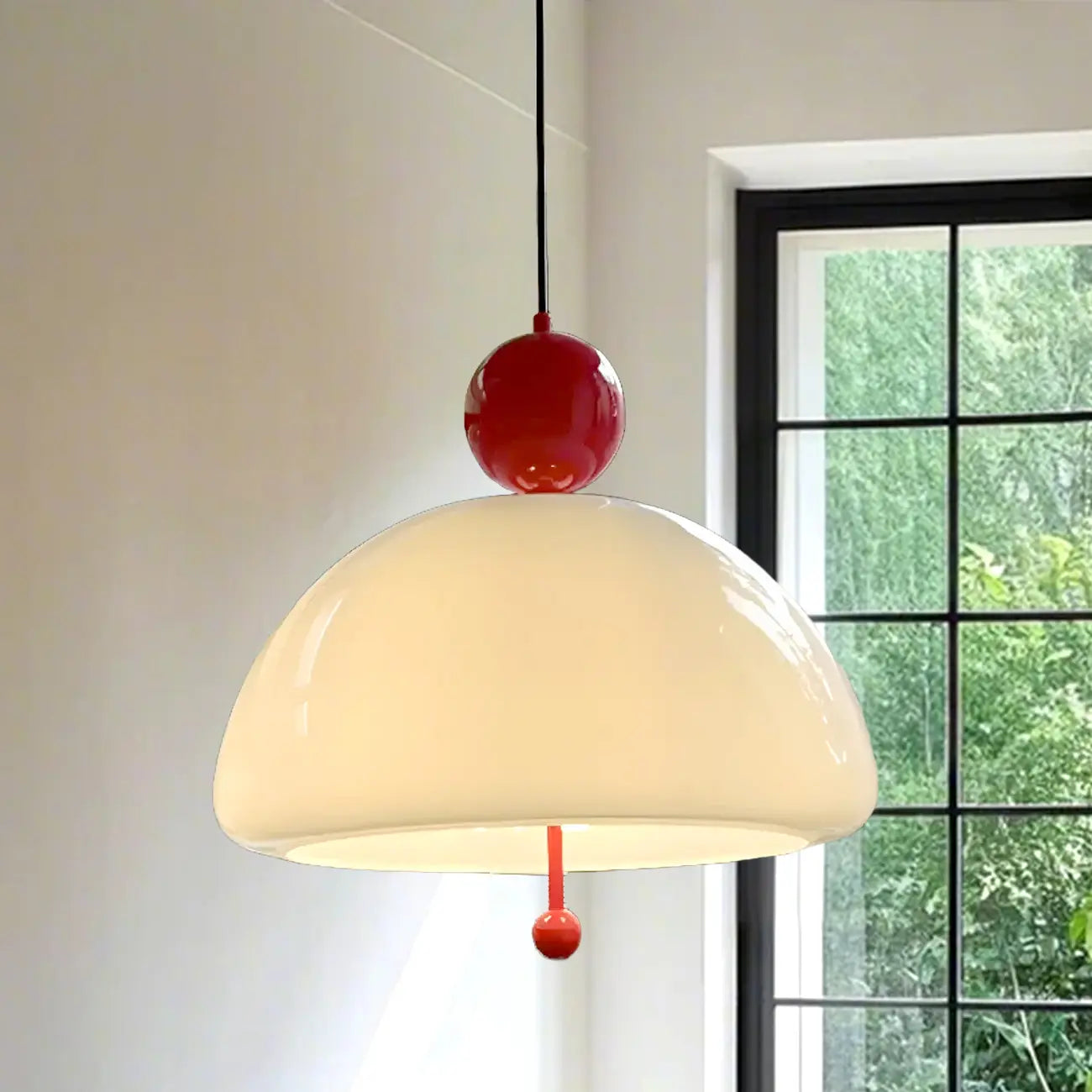 Lustre minimaliste en verre à 3 lumières en forme de dôme pour salle à manger