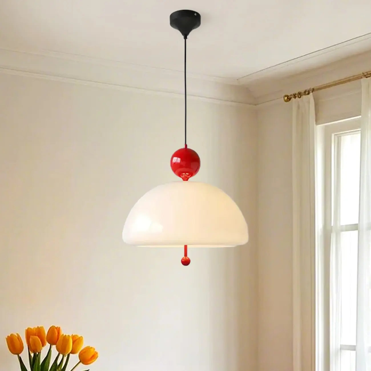 Lustre minimaliste en verre à 3 lumières en forme de dôme pour salle à manger