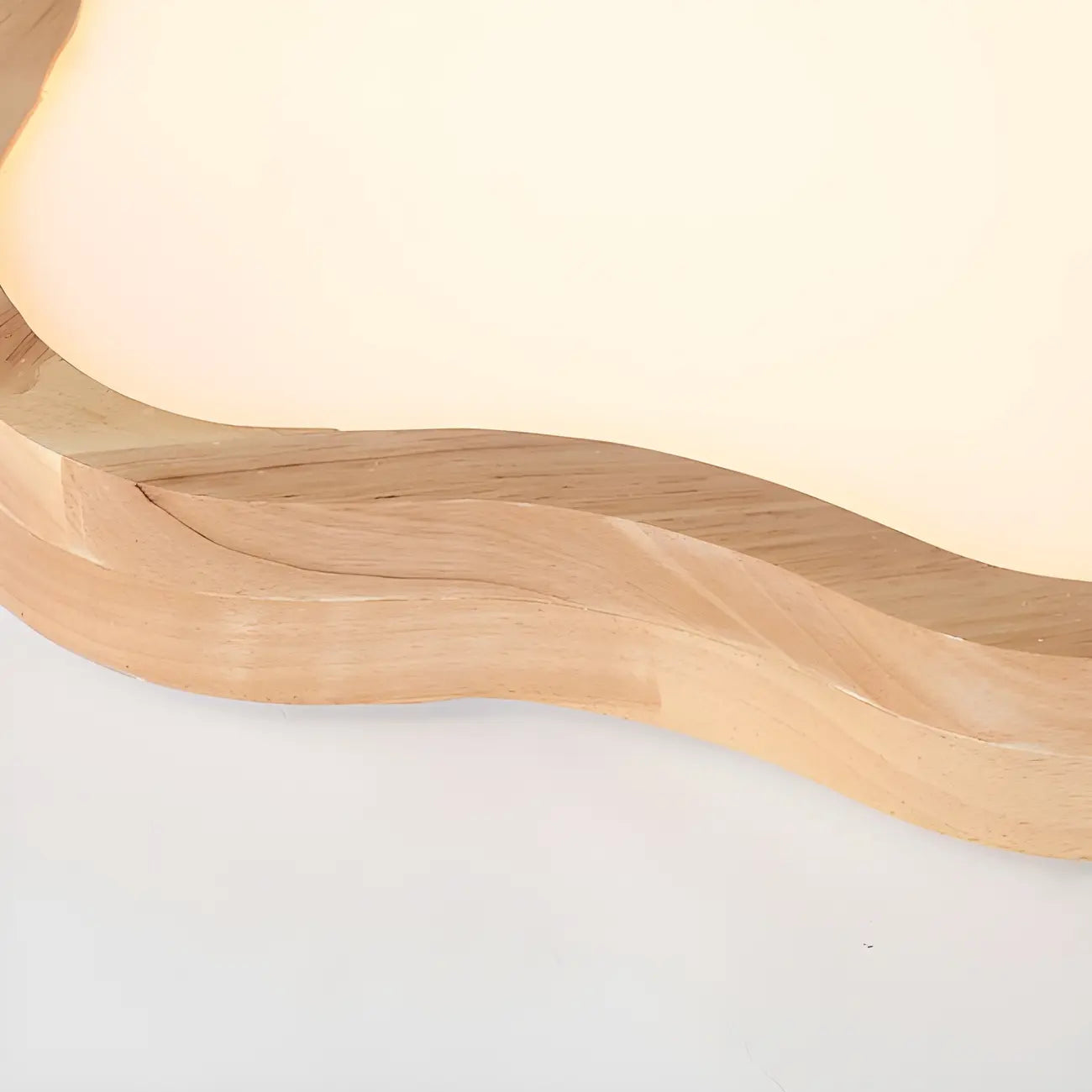 Plafonnier LED décoratif encastré en bois naturel et acrylique