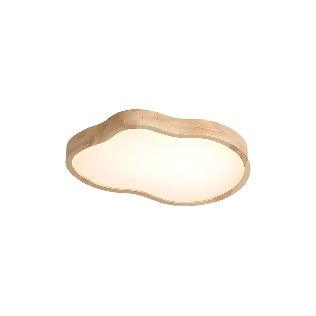 Plafonnier LED décoratif encastré en bois naturel et acrylique