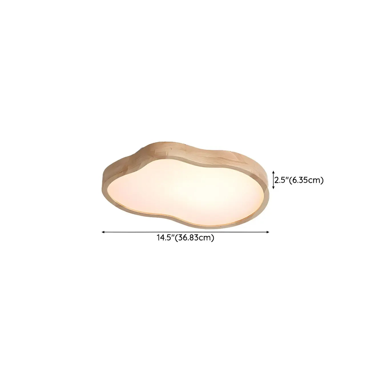 Plafonnier LED décoratif encastré en bois naturel et acrylique