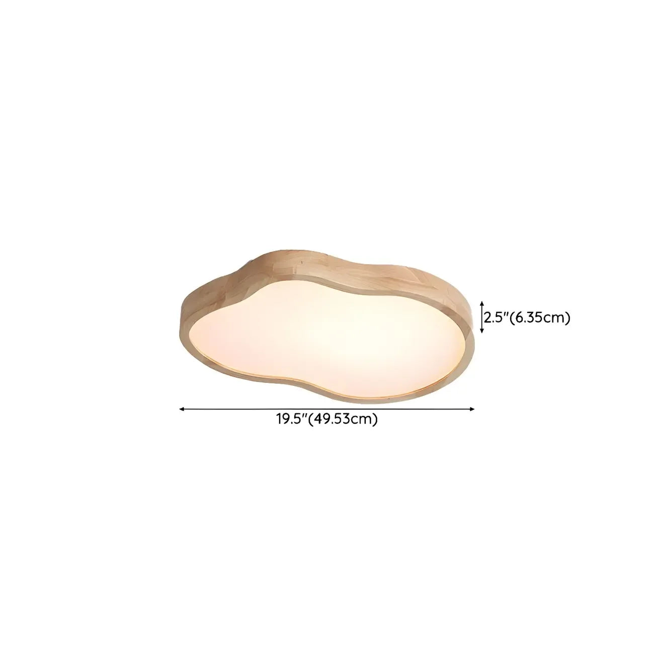 Plafonnier LED décoratif encastré en bois naturel et acrylique