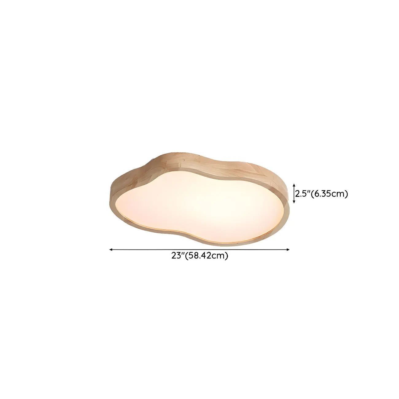 Plafonnier LED décoratif encastré en bois naturel et acrylique