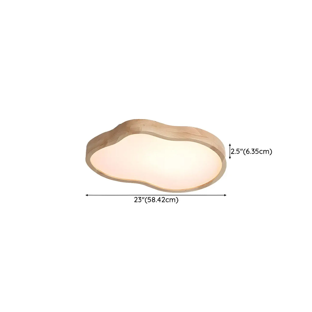 Plafonnier LED décoratif encastré en bois naturel et acrylique