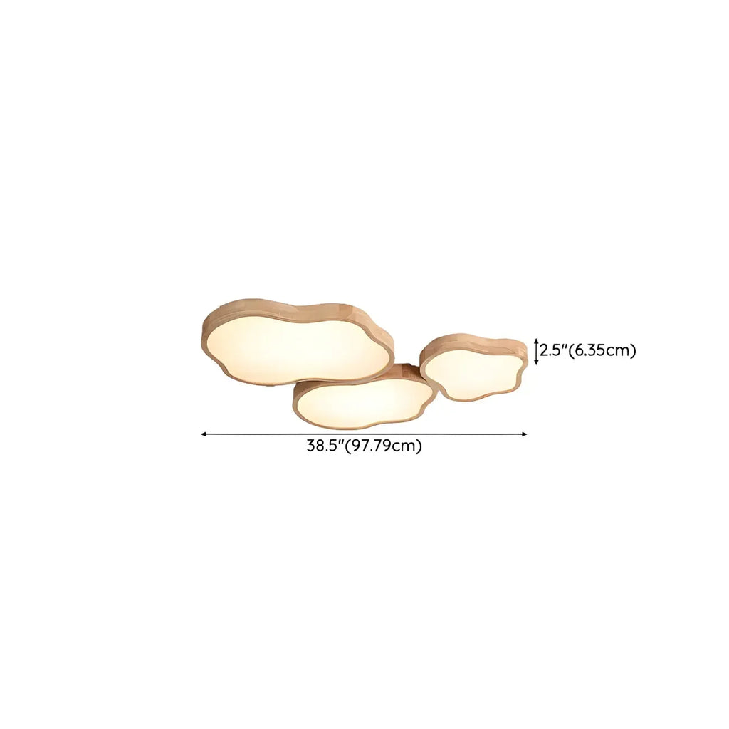 Plafonnier LED décoratif encastré en bois naturel et acrylique