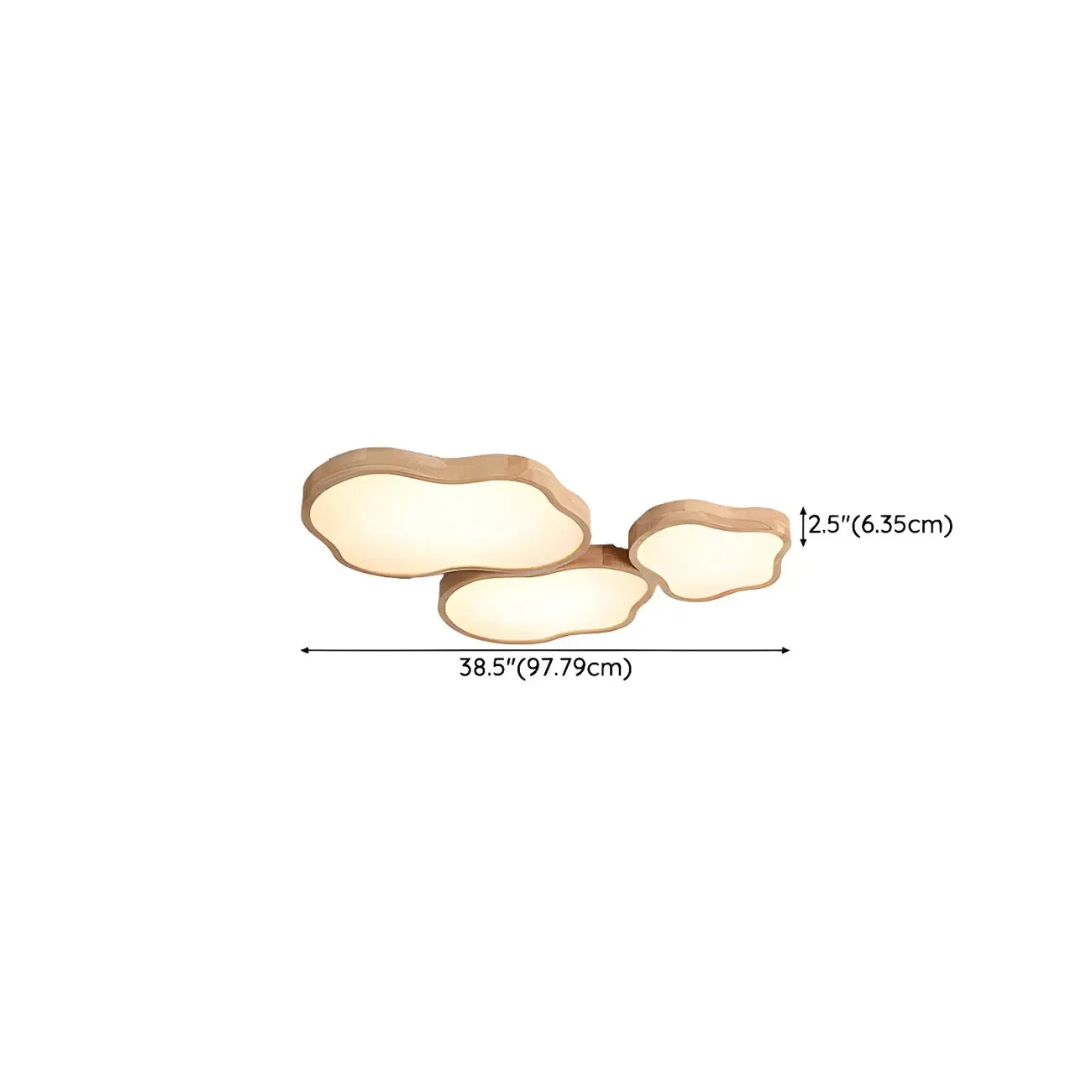 Plafonnier LED décoratif encastré en bois naturel et acrylique