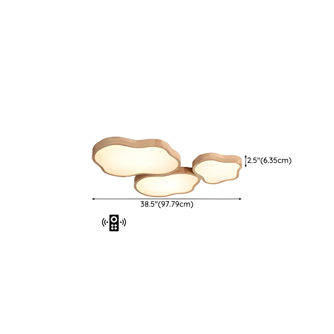 Plafonnier LED décoratif encastré en bois naturel et acrylique