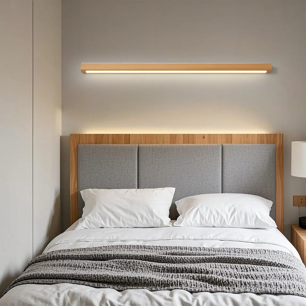 Applique murale LED moderne en bois pour salle de bain, avec variateur à 3 niveaux d'intensité