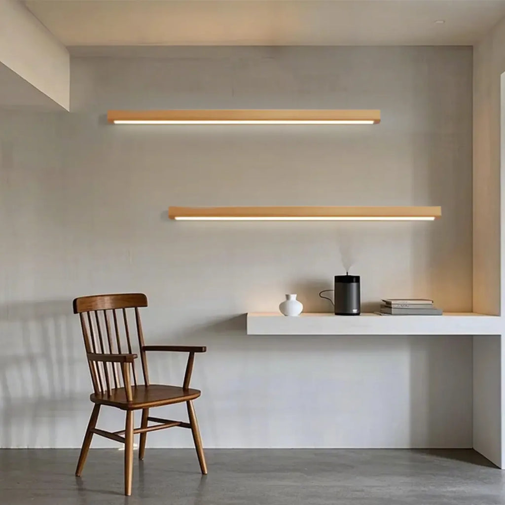 Applique murale LED moderne en bois pour salle de bain, avec variateur à 3 niveaux d'intensité