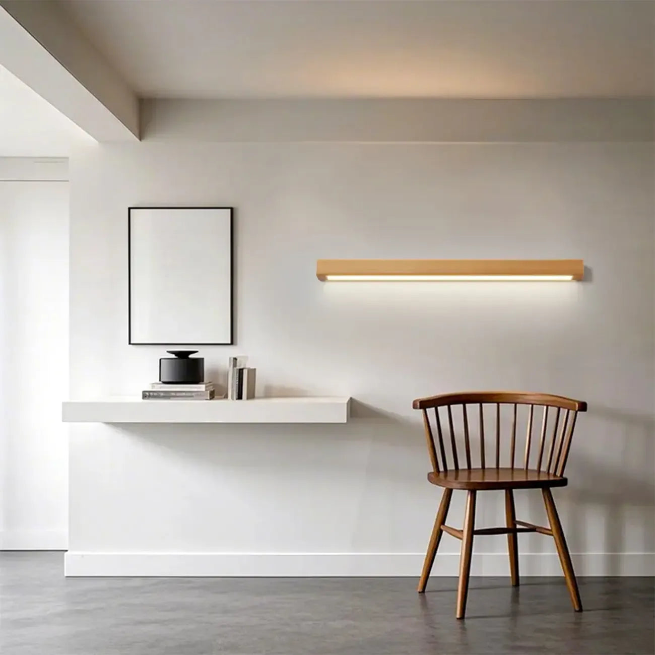 Applique murale LED moderne en bois pour salle de bain, avec variateur à 3 niveaux d'intensité