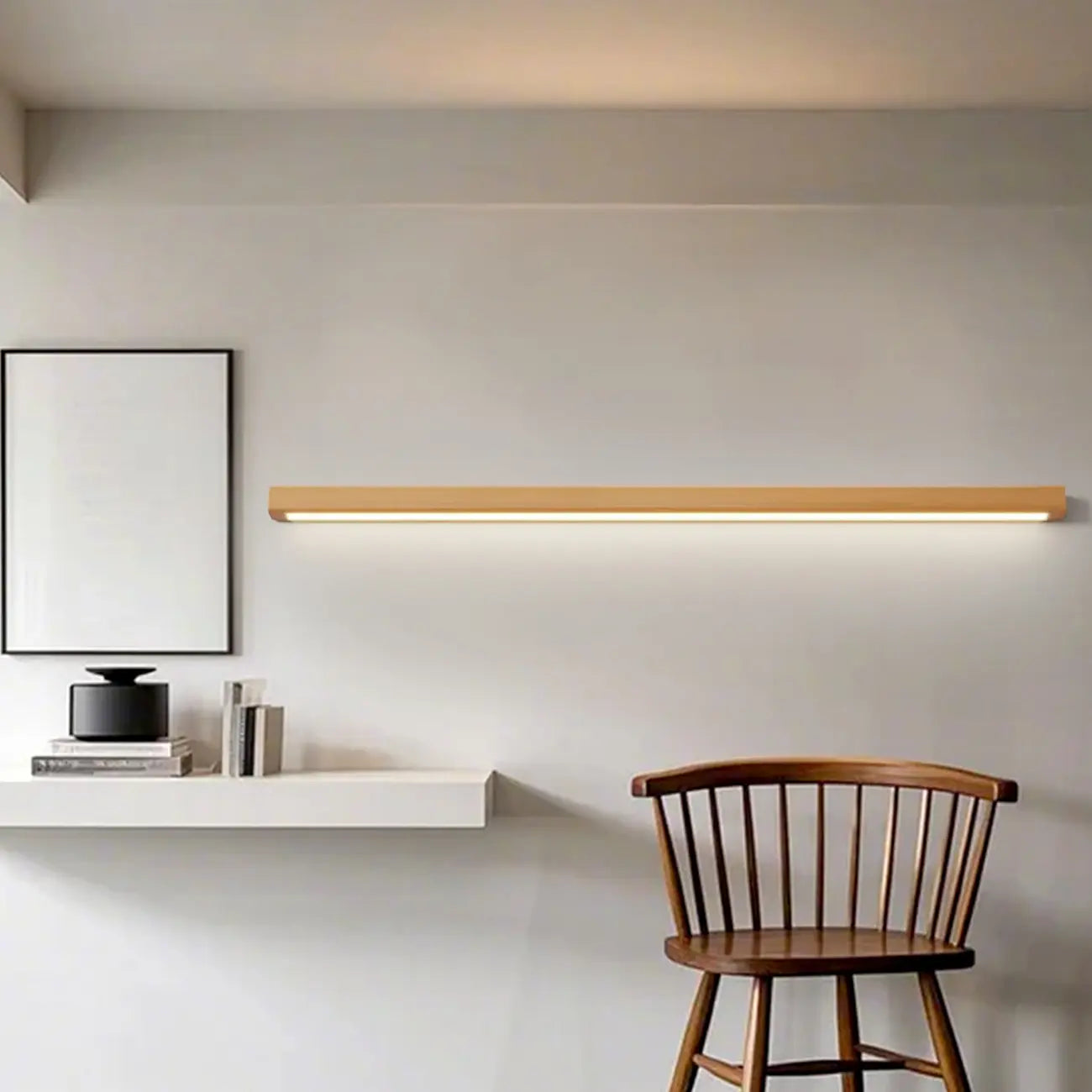 Applique murale LED moderne en bois pour salle de bain, avec variateur à 3 niveaux d'intensité