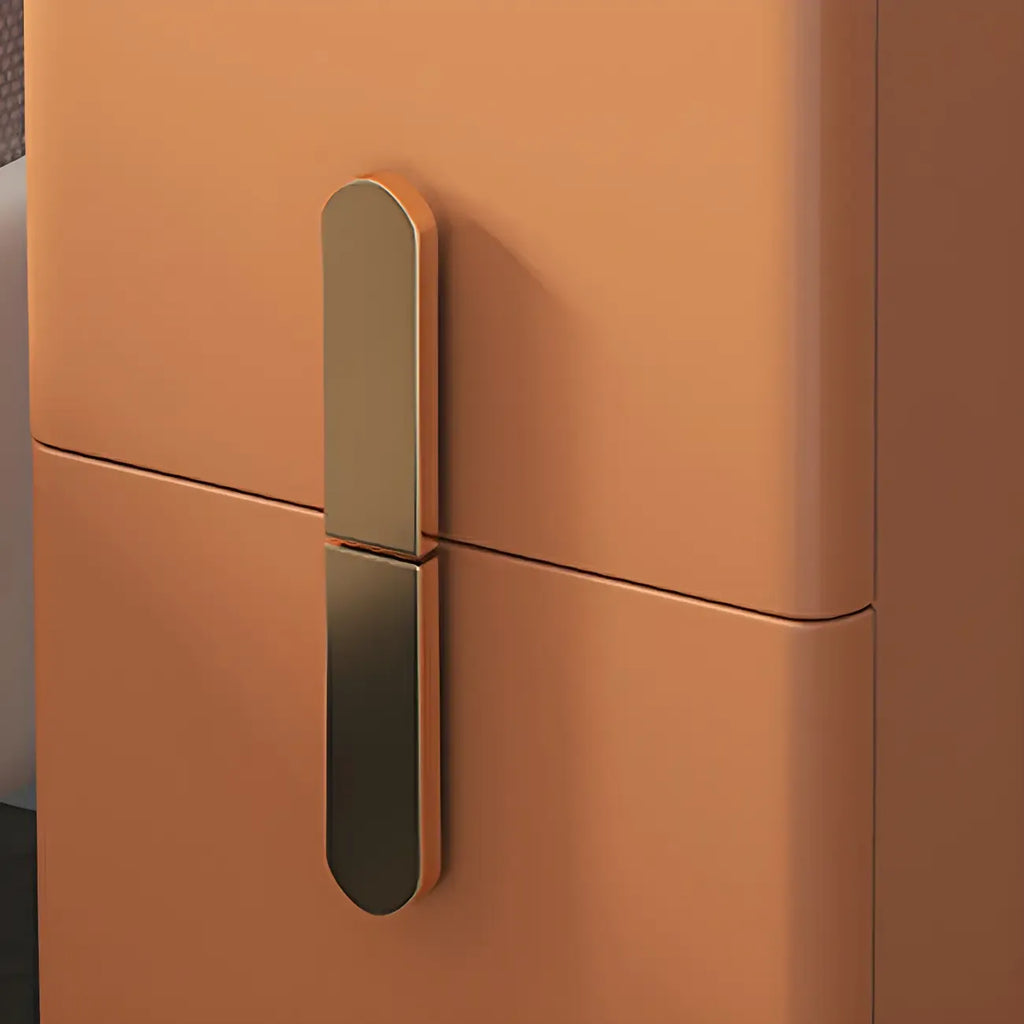 Table de chevet moderne avec comptoir en pierre, revêtement en similicuir et 2 tiroirs