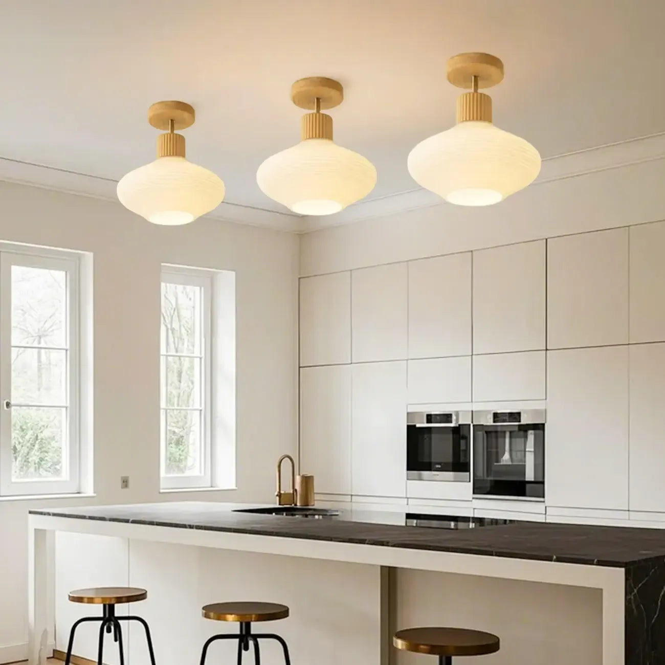 Plafonnier semi-encastré moderne de 5 à 9 pouces pour salon