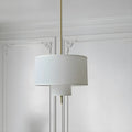 Lustre cylindrique moderne à double couche de tissu, réglable