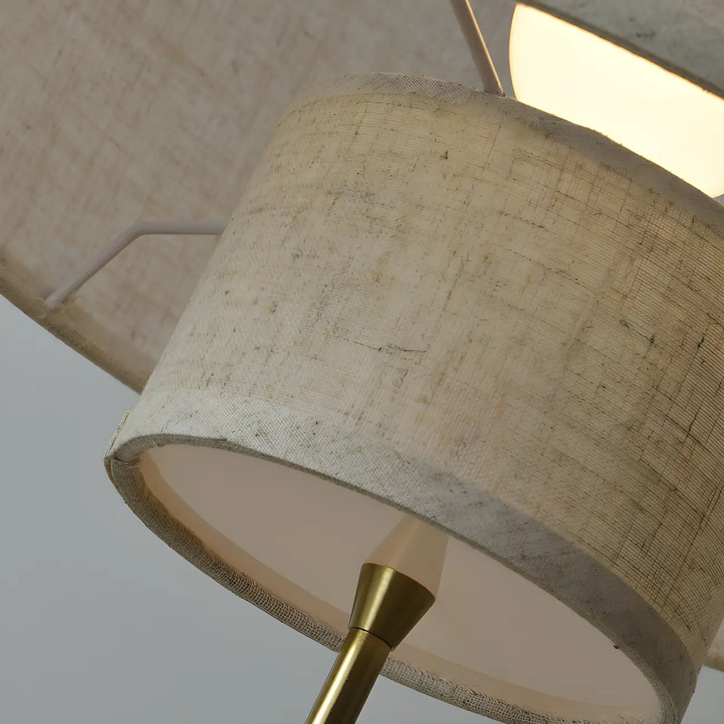 Lustre cylindrique moderne à double couche de tissu, réglable