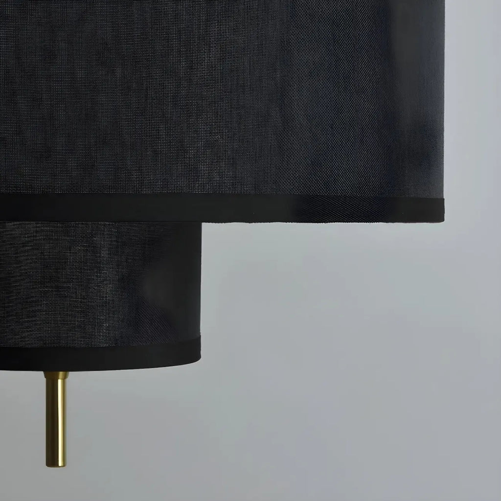 Lustre cylindrique moderne à double couche de tissu, réglable