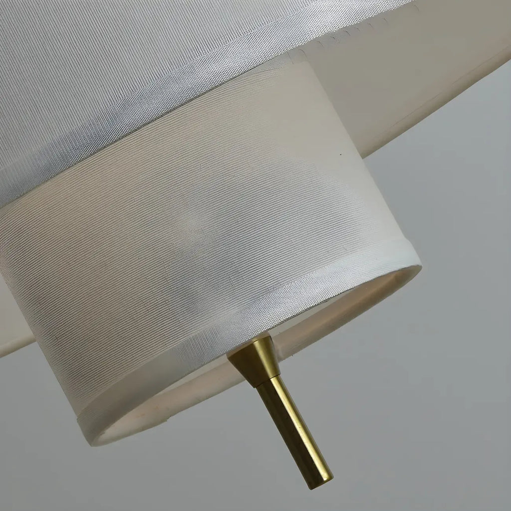 Lustre cylindrique moderne à double couche de tissu, réglable