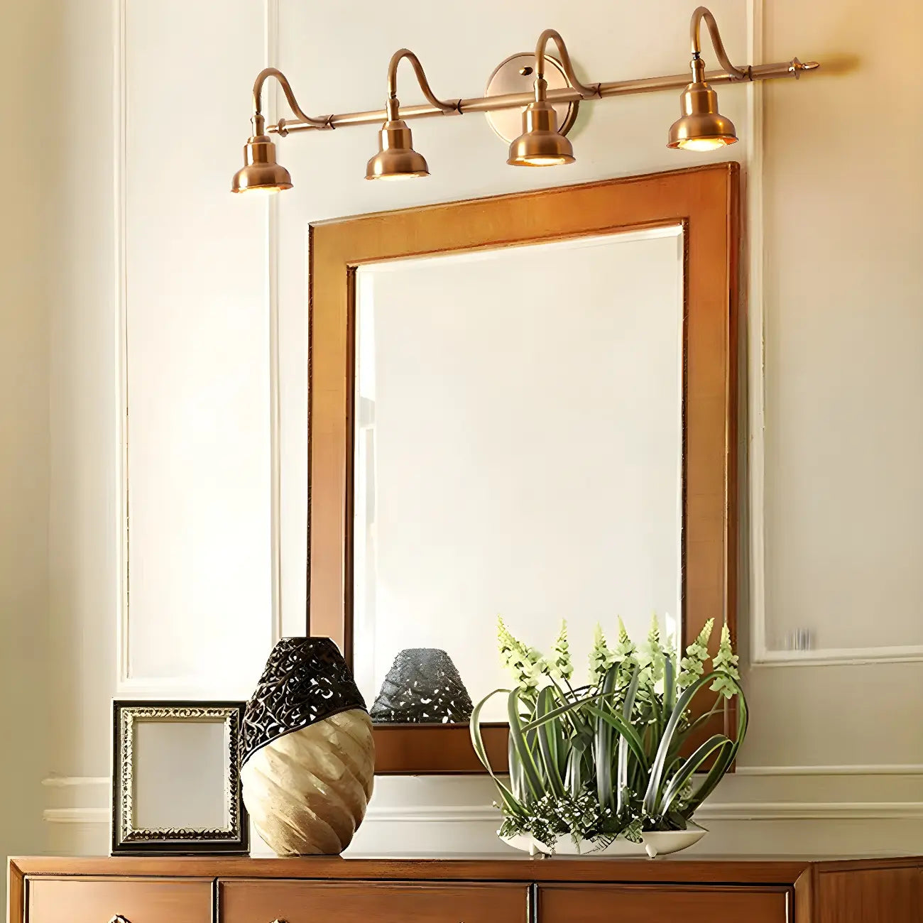 Applique murale vintage Globe avec abat-jour en cuivre pour salle de bain