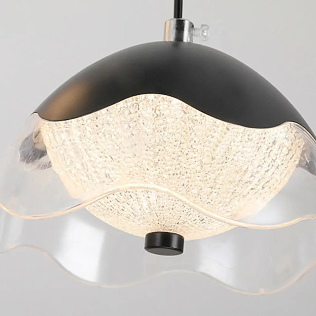 Suspension réglable à 2 niveaux en métal noir, 6 lumières, à intensité variable