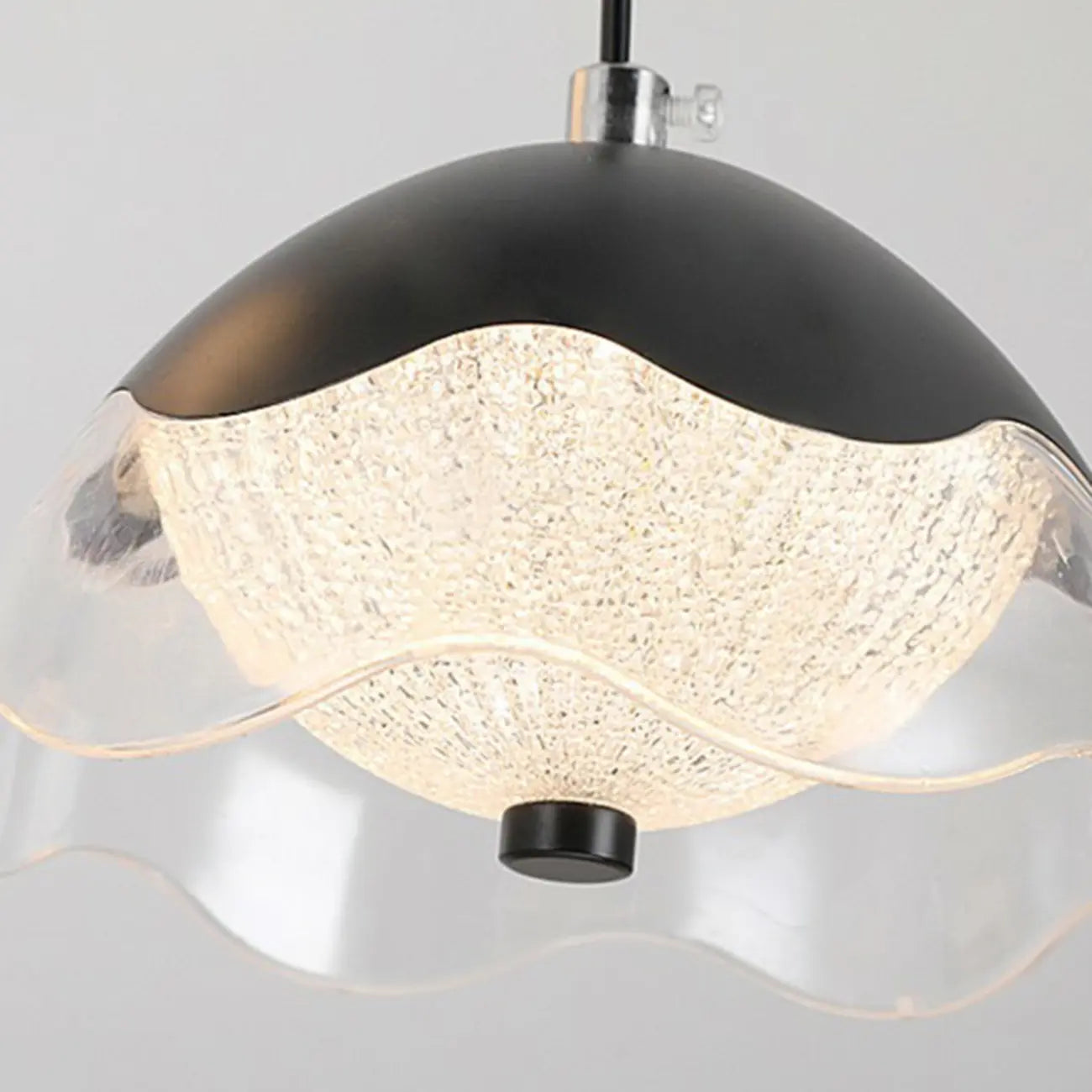 Suspension réglable à 2 niveaux en métal noir, 6 lumières, à intensité variable