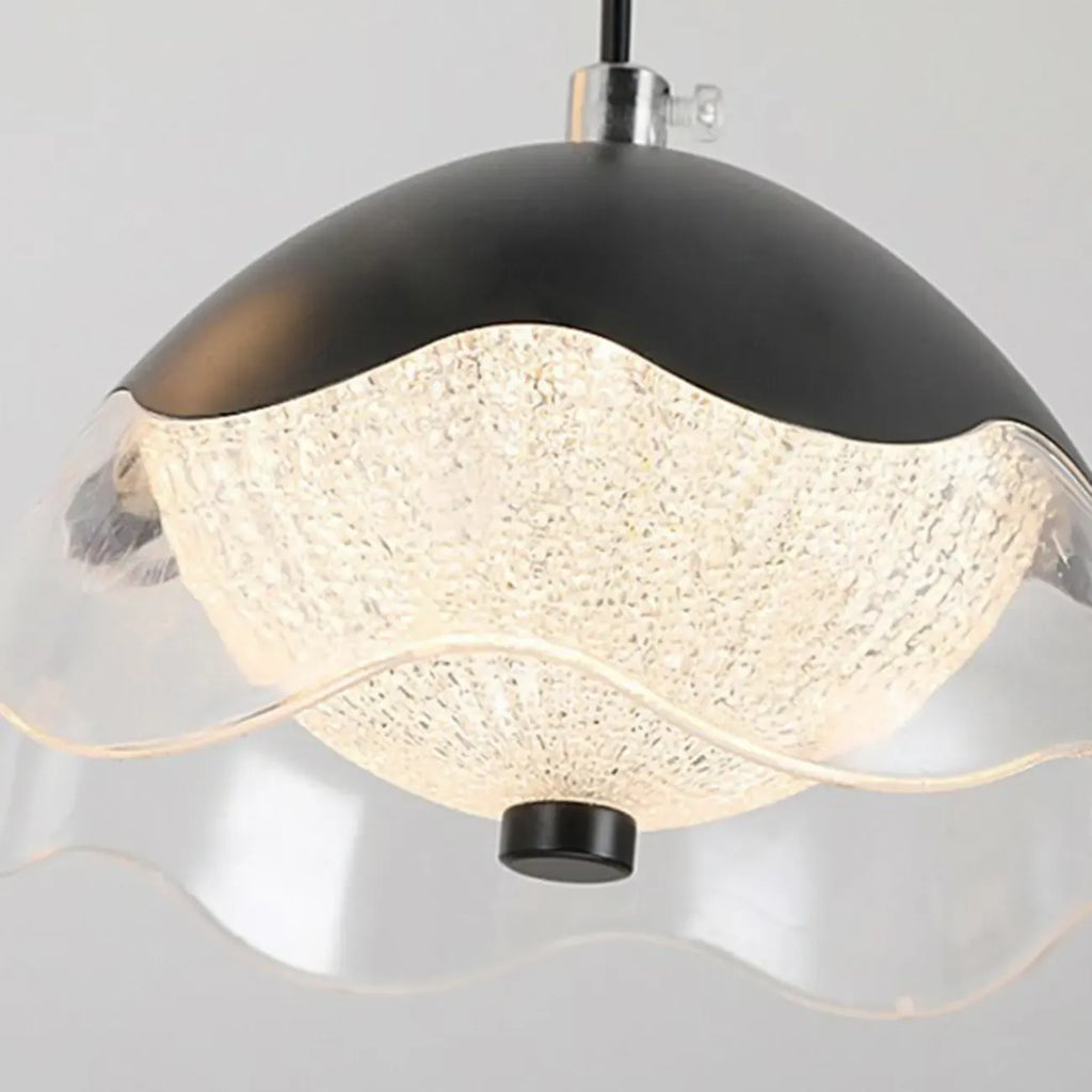 Suspension réglable à 2 niveaux en métal noir, 6 lumières, à intensité variable