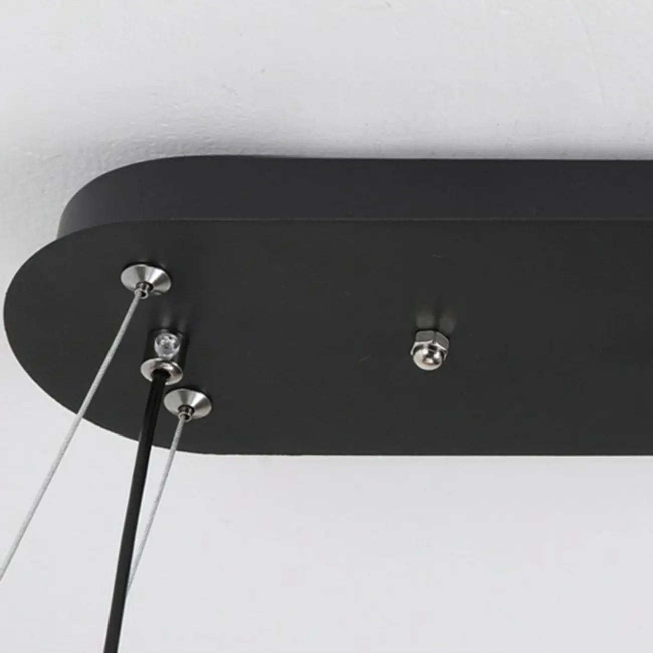 Suspension réglable à 2 niveaux en métal noir, 6 lumières, à intensité variable