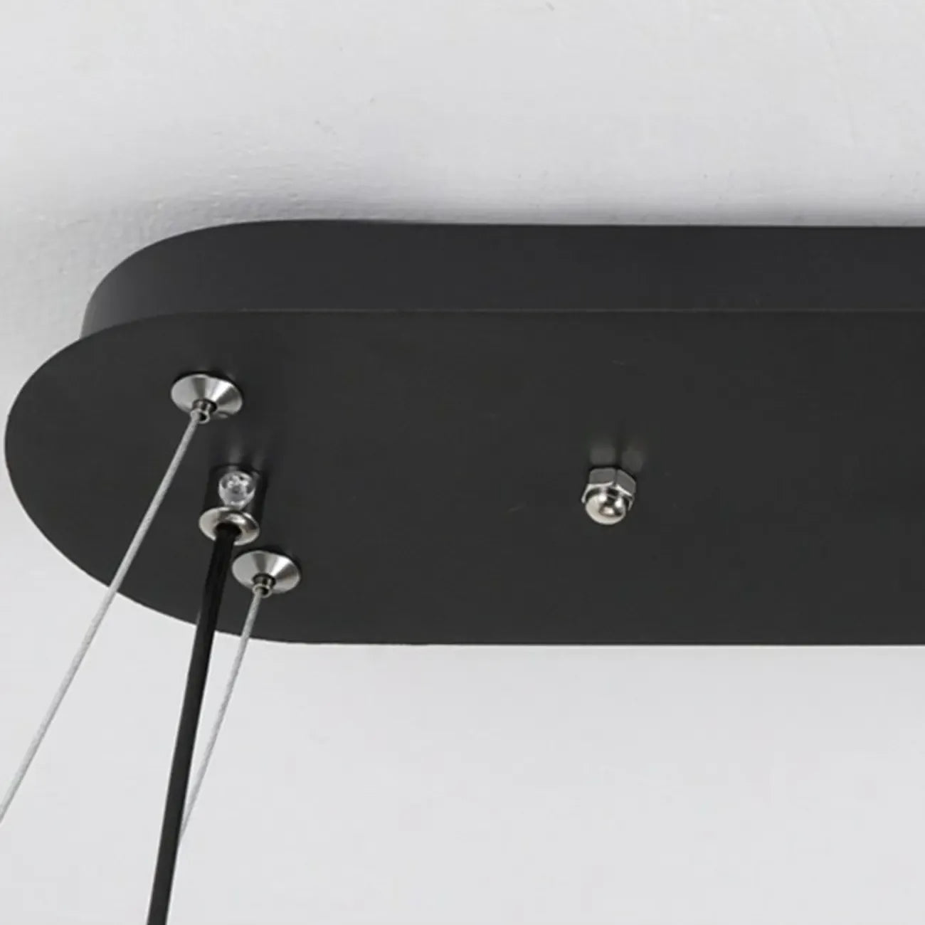 Suspension réglable à 2 niveaux en métal noir, 6 lumières, à intensité variable