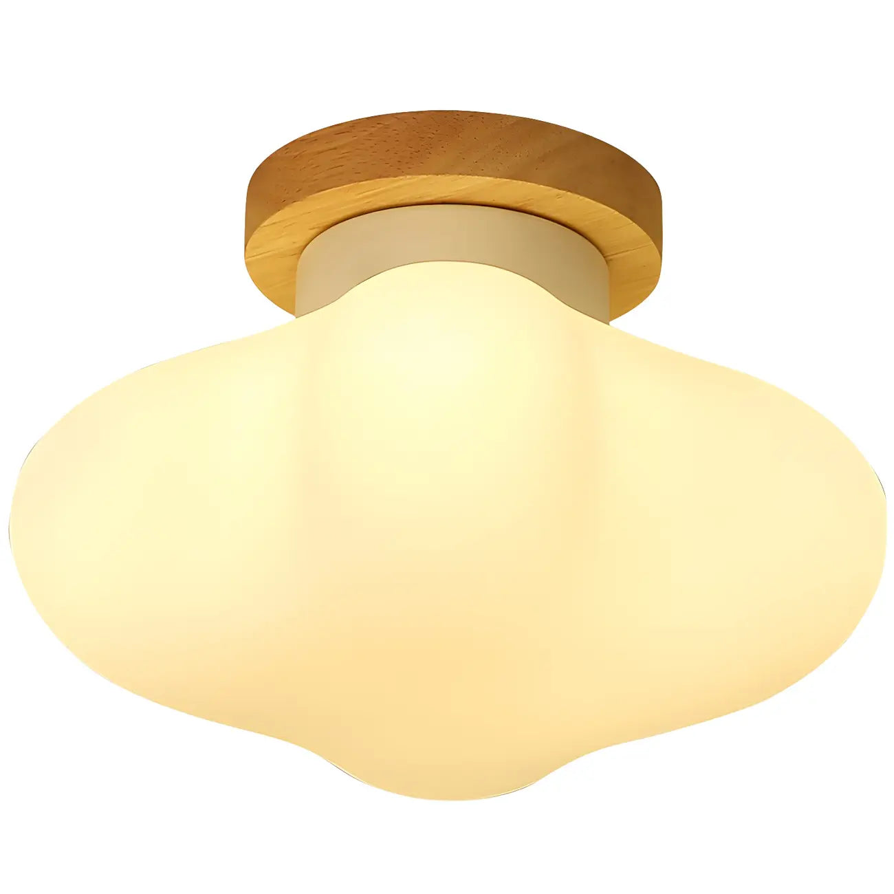 Plafonnier LED semi-encastré moderne en bois pour salon