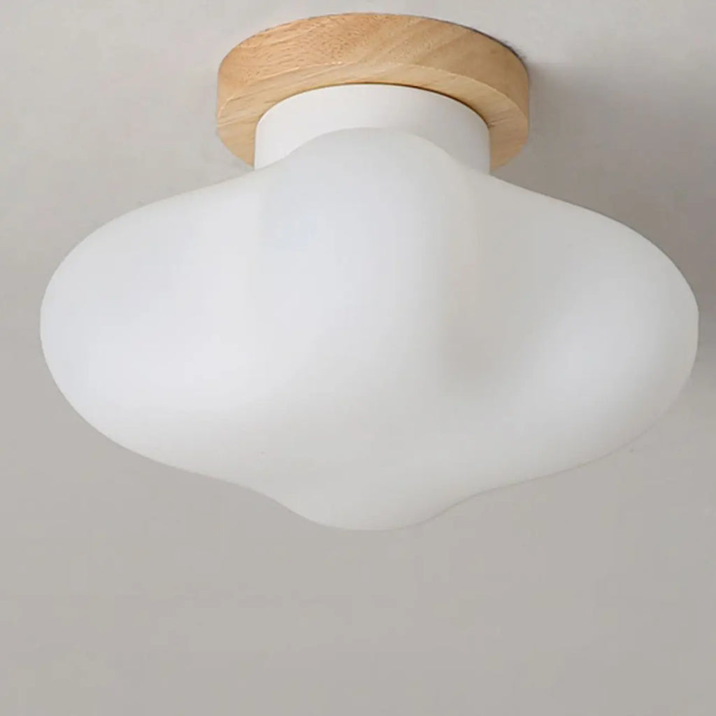 Plafonnier LED semi-encastré moderne en bois pour salon