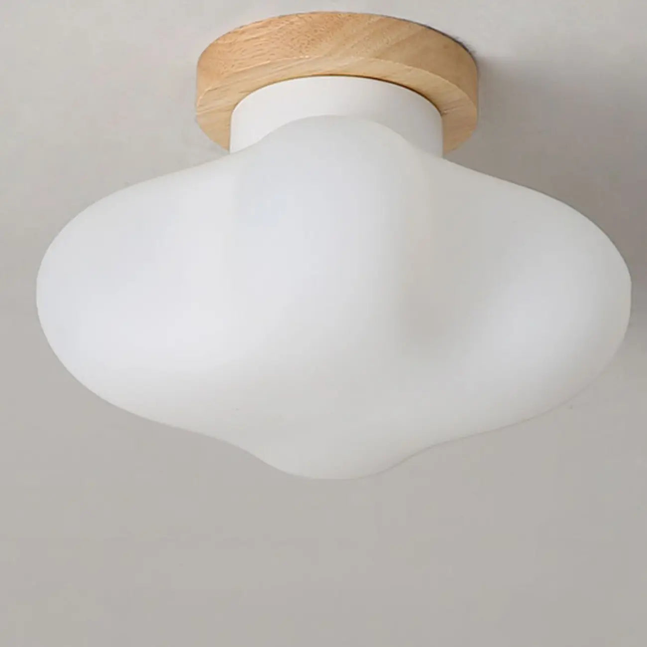 Plafonnier LED semi-encastré moderne en bois pour salon