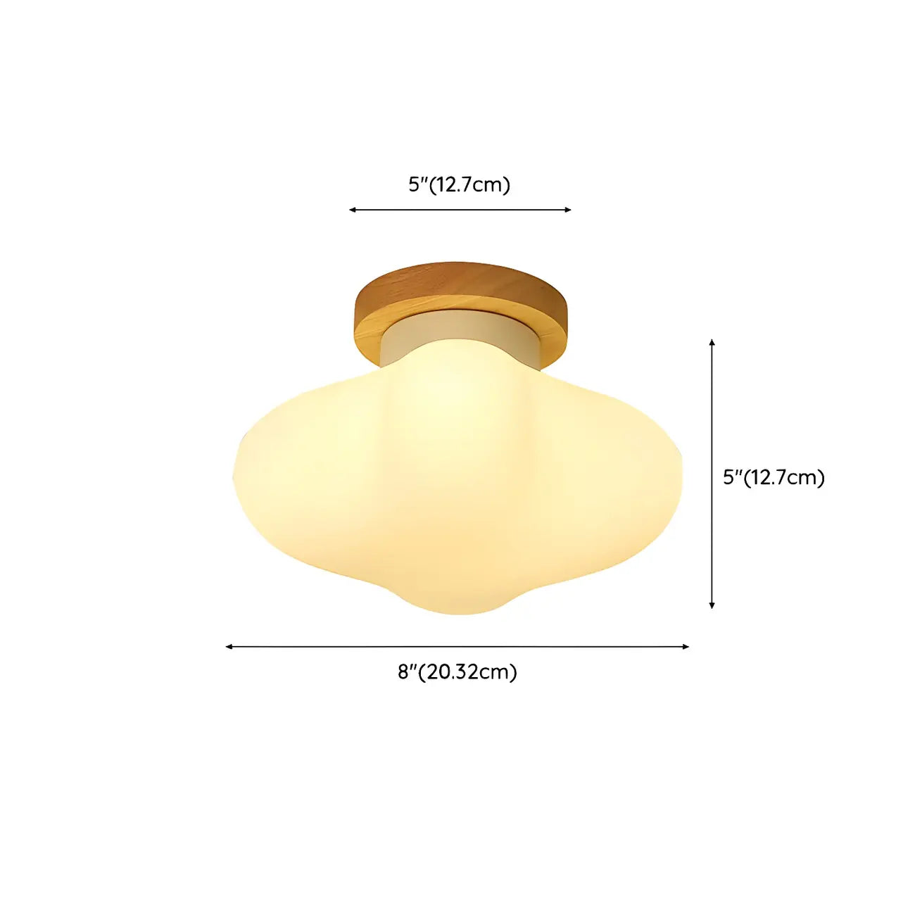 Plafonnier LED semi-encastré moderne en bois pour salon