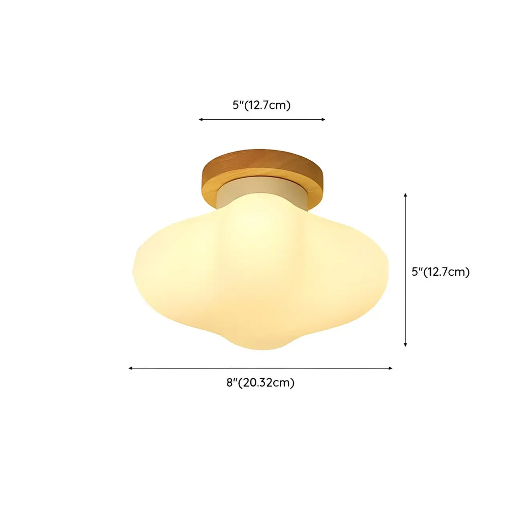 Plafonnier LED semi-encastré moderne en bois pour salon