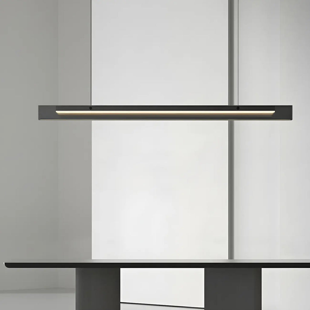 Suspension LED moderne noire à intensité variable pour îlot de cuisine