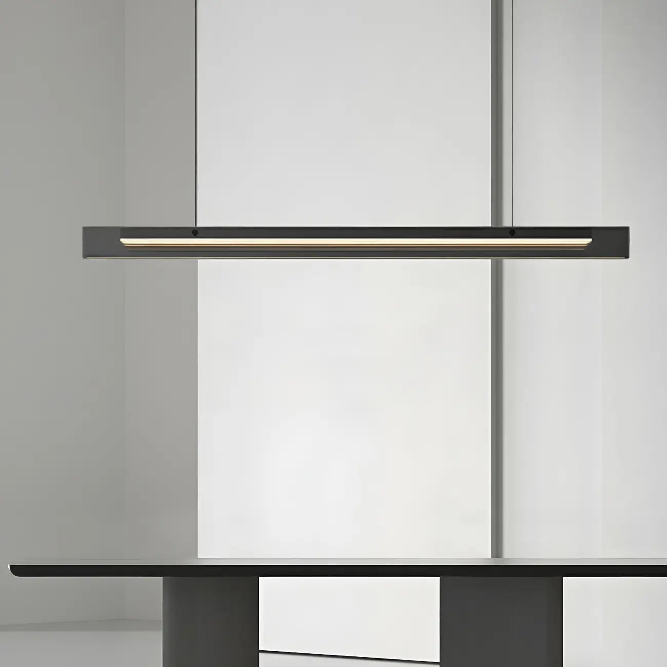 Suspension LED moderne noire à intensité variable pour îlot de cuisine