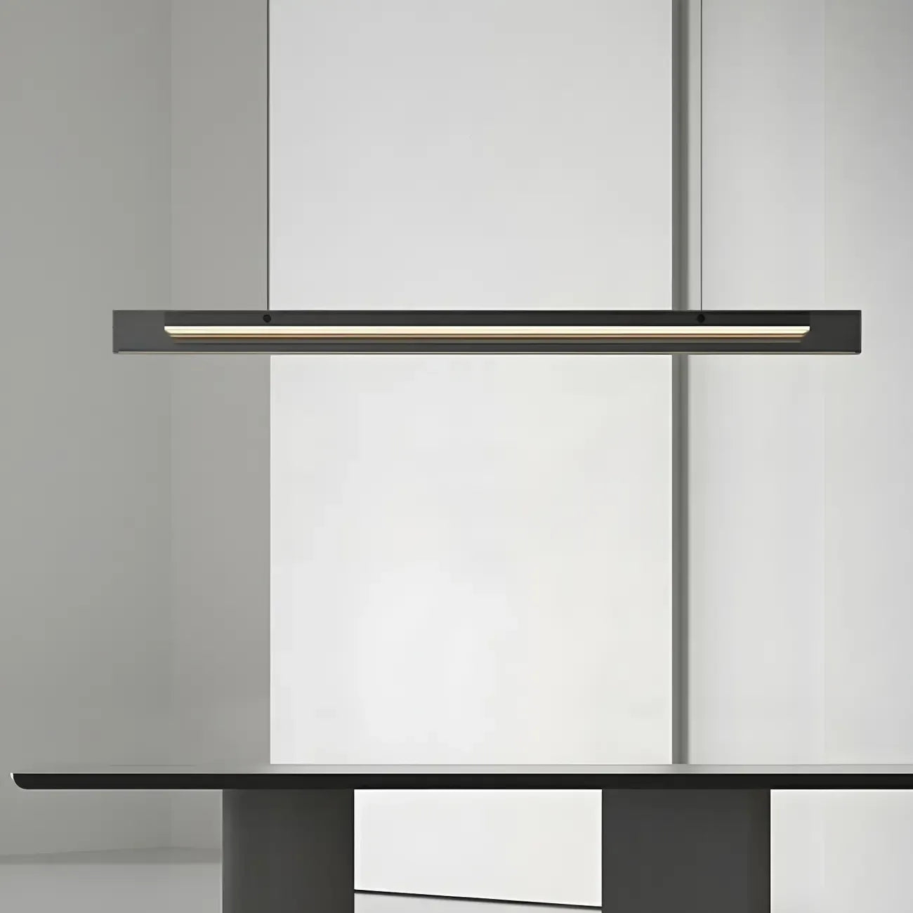 Suspension LED moderne noire à intensité variable pour îlot de cuisine