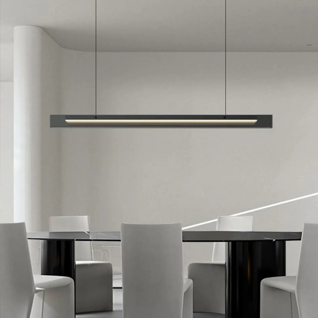 Suspension LED moderne noire à intensité variable pour îlot de cuisine